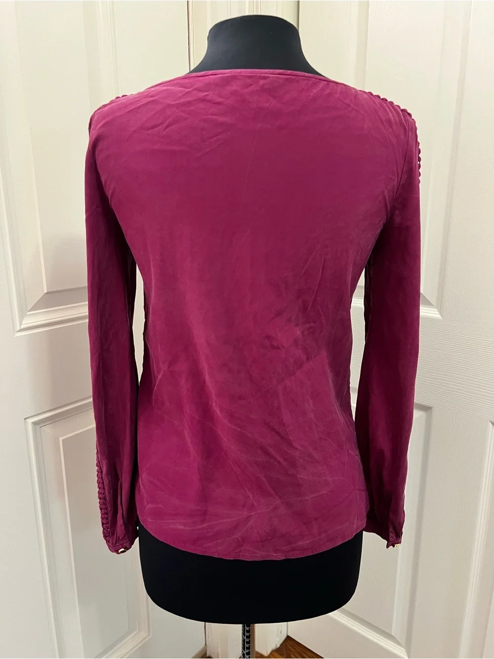 Tory Burch Lillian Long-Sleeve Silk Blend Blouse